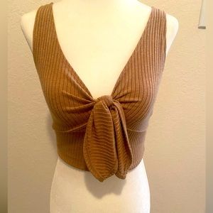 Abercrombie Knot Front Cropped Top